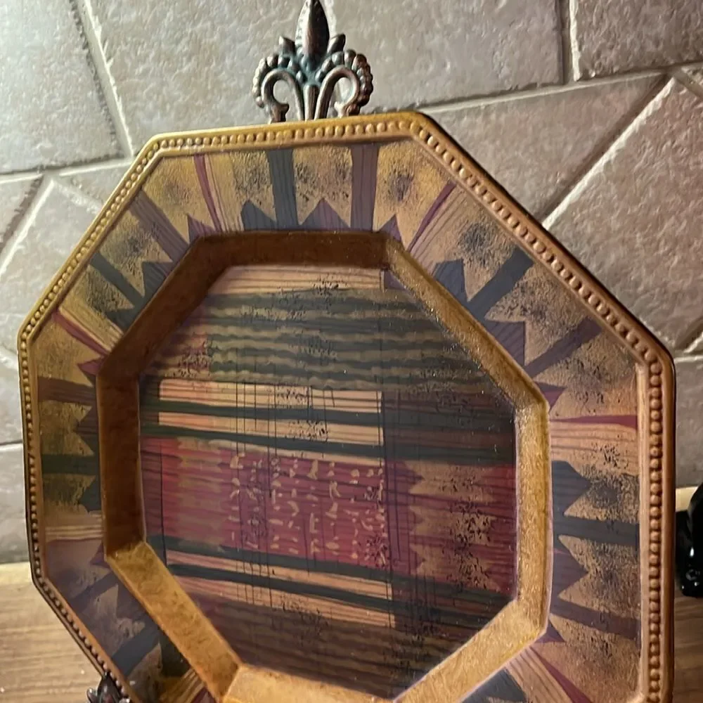 Decorative Heptagon Wall Plate Chargers (Set of 2) - Plates/Chargers Only.